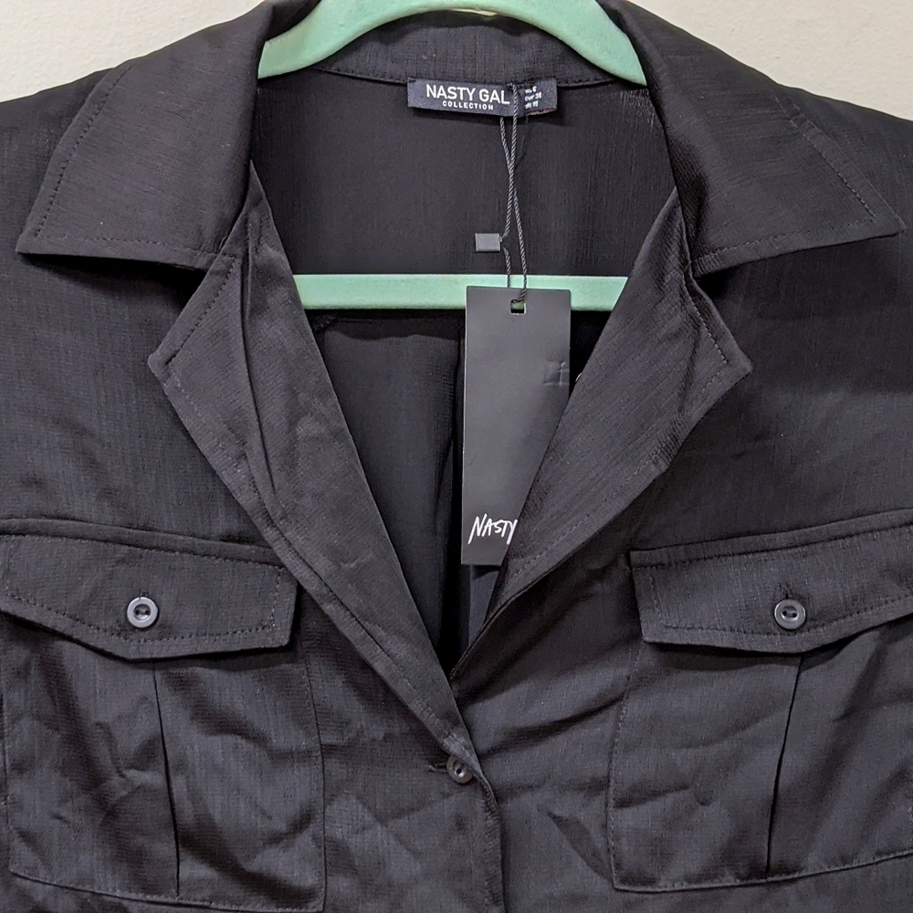 Nasty Gal Silky Black Blouse (6)